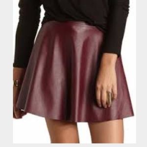 Faux leather maroon skirt