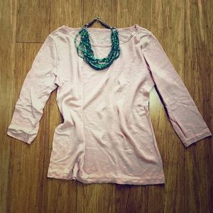 SOLD J. Crew Rose Petal Linen Boatneck Tee