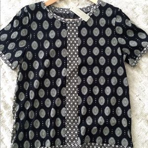 JCrew women's short sleeve shirt. Size: Med; NWT.