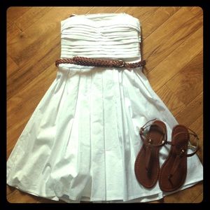 Strapless white dress