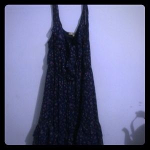Floral print navy dress