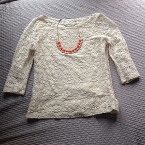 Cream Lace Banana Republic Top