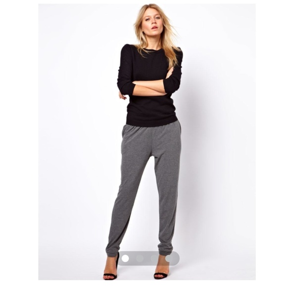 Asos TALL charcoal marl peg trousers in jersey