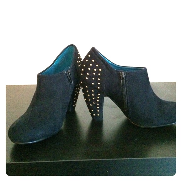 Black studded booties