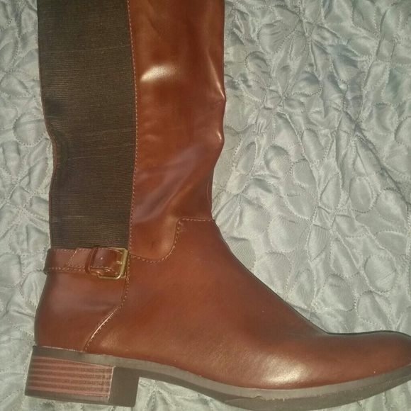 Brown  leather boots