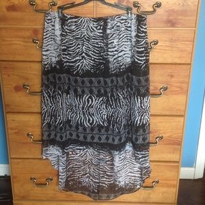 Like new! Black, grey,white silver shimmer skirt.