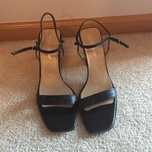 Strappy heeled sandals.