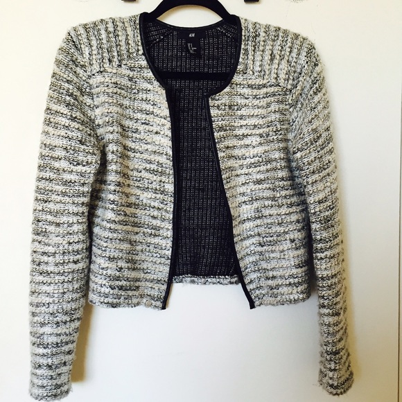 H&M sweater with leather detail