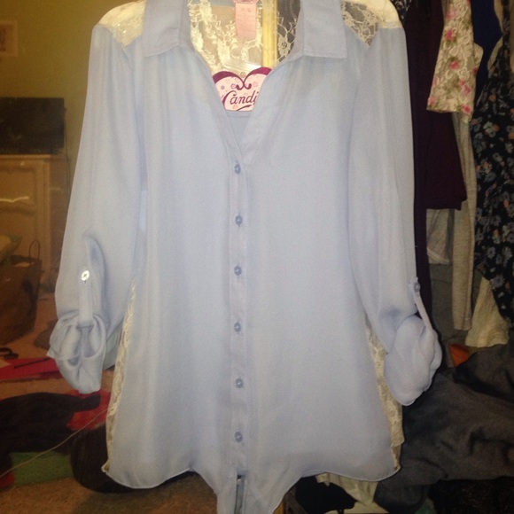 Light blue sheer top