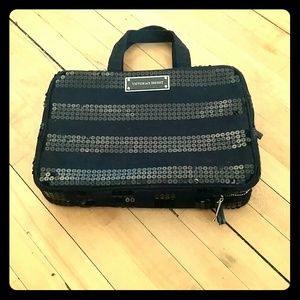Victoria's Secret Black Sequin Make Up Bag NWOT