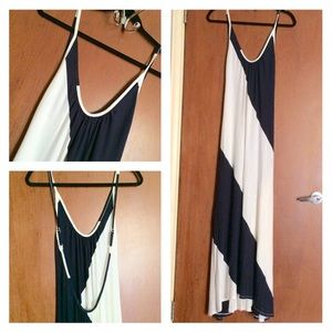 Olivaceous Long Stripe Dress.  Size S