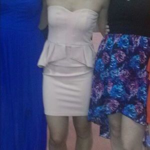 Blush pink peplum dress! (Strapless)