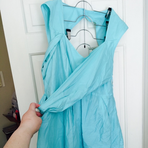 Dress barn Aqua broderie anglais fabric or cotton