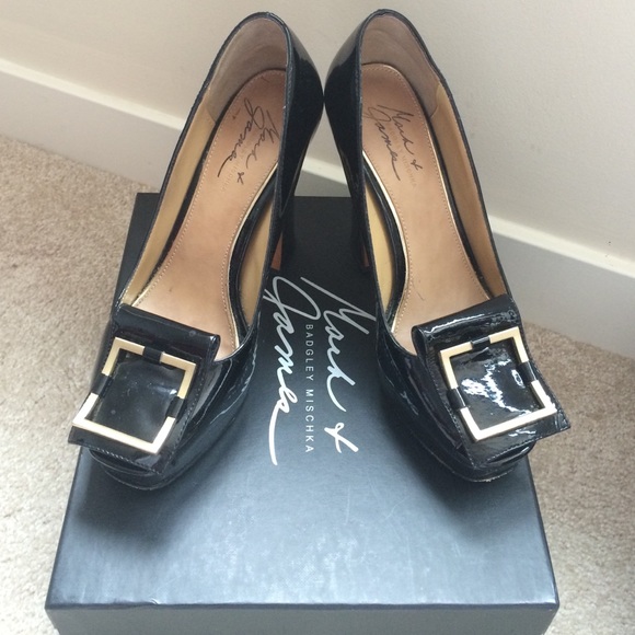 Mark + James Badgley Mischka black patent leather