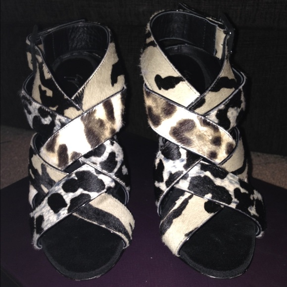 Giuseppe Zanotti Leopard Pony Hair Sandals