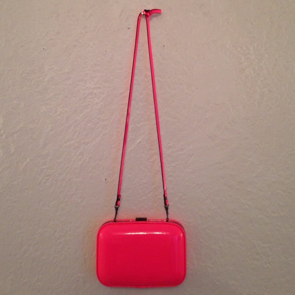 Zara Handbags - Hard shell clutch with attachable straps