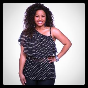 Polka Dot One Sleeve Shirt