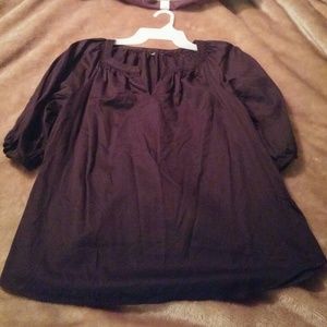Black cotton peasant top