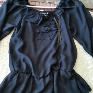 Navy blue 3/4 sleeve blouse