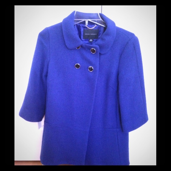 Blue three quarter sleeve coat