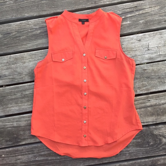 Orange Button Blouse