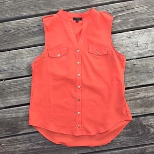 Orange Button Blouse