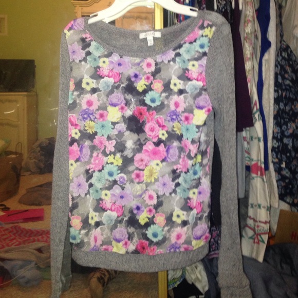 Floral sheer sweater