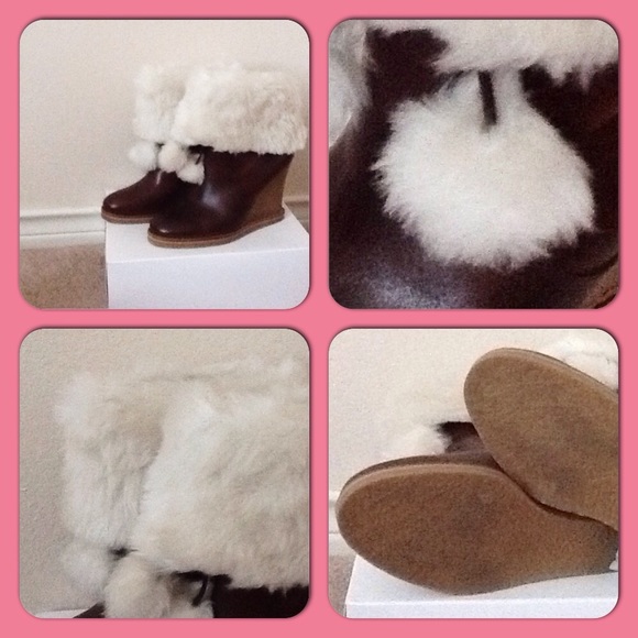 Jessica Simpson Leather Upper Wedge Bootie - Picture 4 of 4