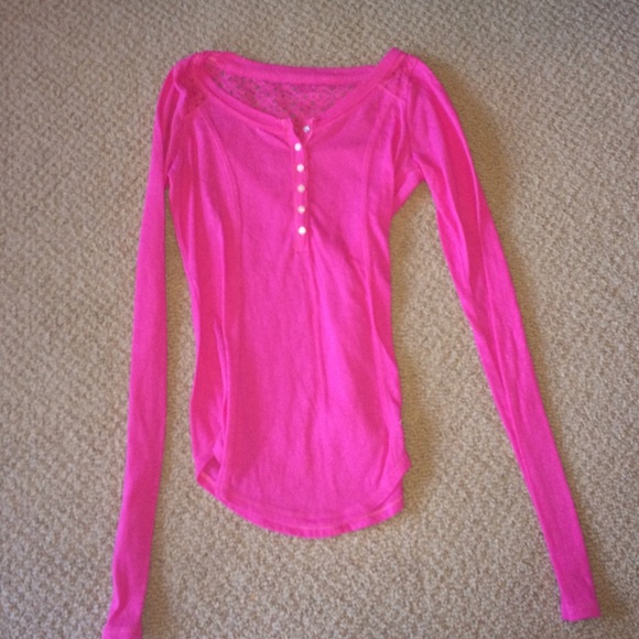 Pink Lace Hollister Long Sleeve Shirt