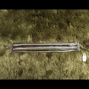 7 Strand Tri-tone Silvertone Bracelet NWT