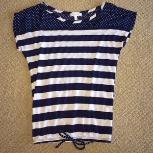 Delias Navy stripe and Polka Dot Top