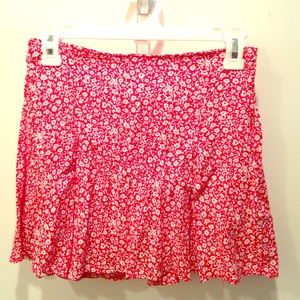 Red Floral Skirt
