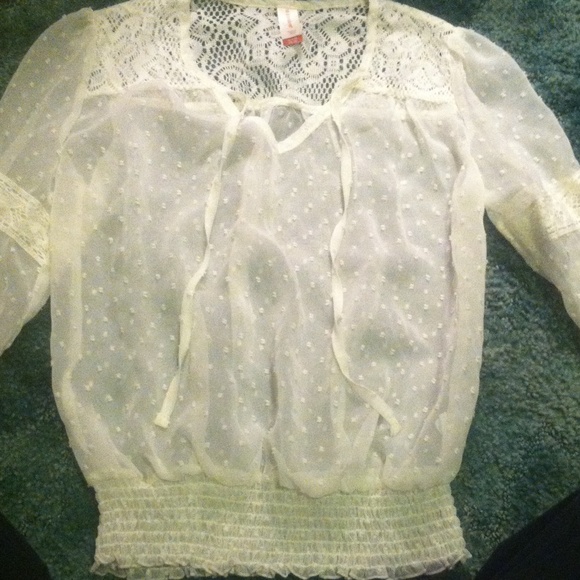 White polka dot shirt