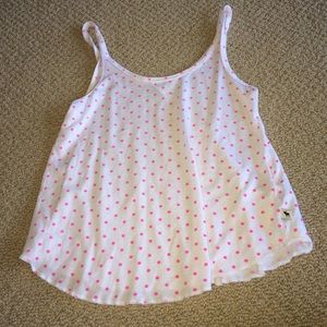 Abercrombie Neon Pink Polka Dot Tank