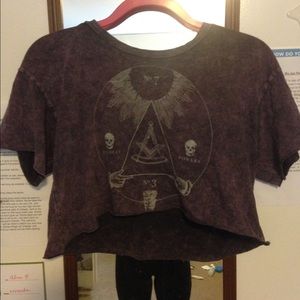 Purple very cropped short sleeve top