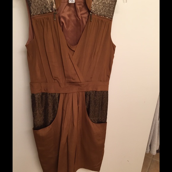 2.b RYCH bronze dress with sequins.