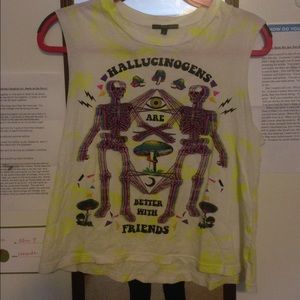 White psychedelic bro tank