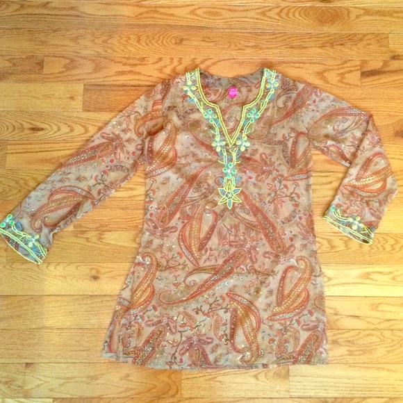 Shear beaded tunic
