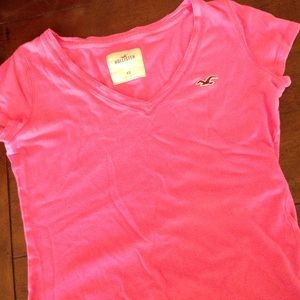 Pink Hollister V-neck Shirt