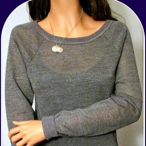 ☆Ann Taylor LOFT☆ Sheer Gray Long Sleeves Top