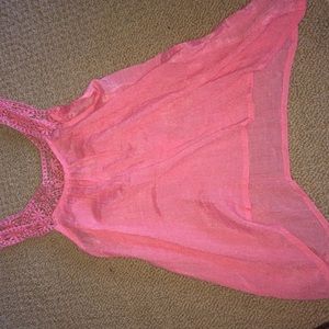 E&M Pink Lace-back Tank