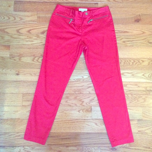 Red straight-leg pant