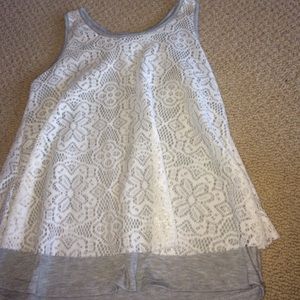 Grey Lace Tank
