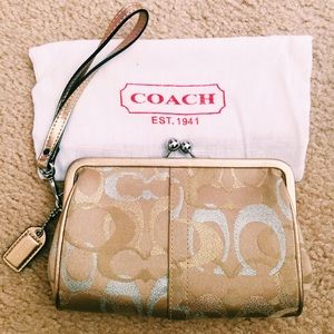 AUTHENTIC Gold Coach Clutch Wristlet