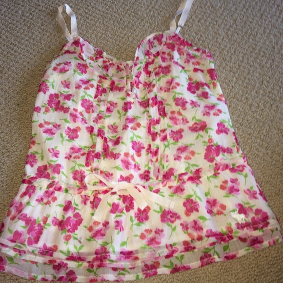 Abercrombie Floral Front Tie Tank