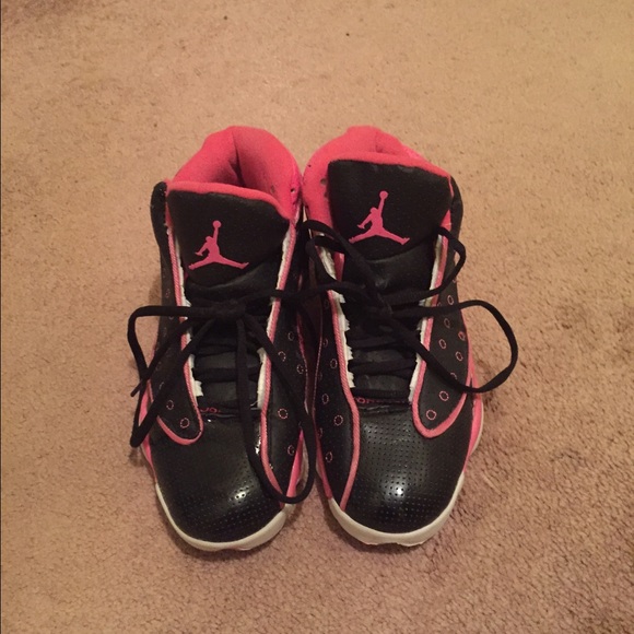 Black, Pink and White Sneakers Size Youth 5.5