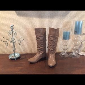 Tan faux leather boots!!!