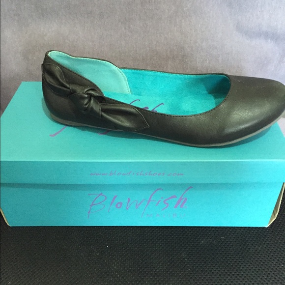 Never Worn Blowfish Black Leather Flats