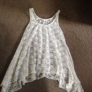 white lace crop tank