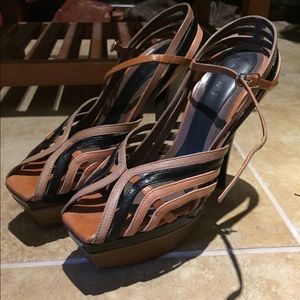 Marni Strappy Peep-toe Platform Heels
